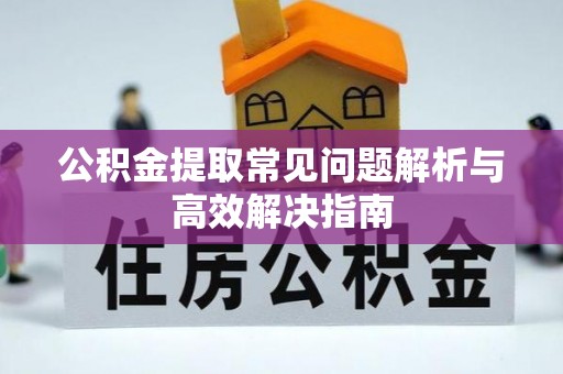 桐城公积金提取常见问题解析与高效解决指南