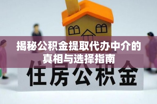 桐城揭秘公积金提取代办中介的真相与选择指南