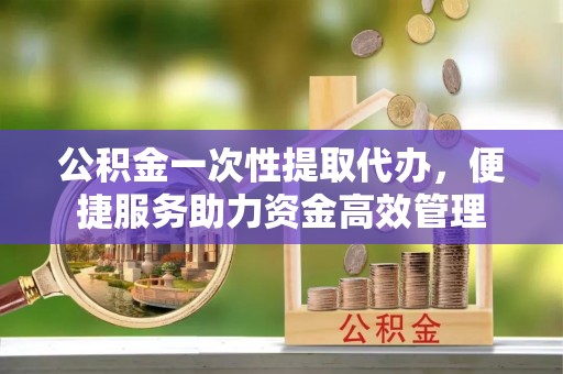 桐城公积金一次性提取代办，便捷服务助力资金高效管理
