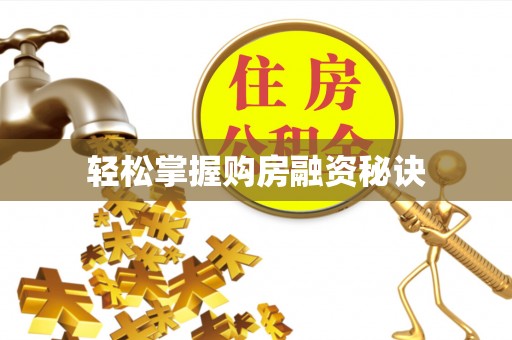 桐城轻松掌握购房融资秘诀